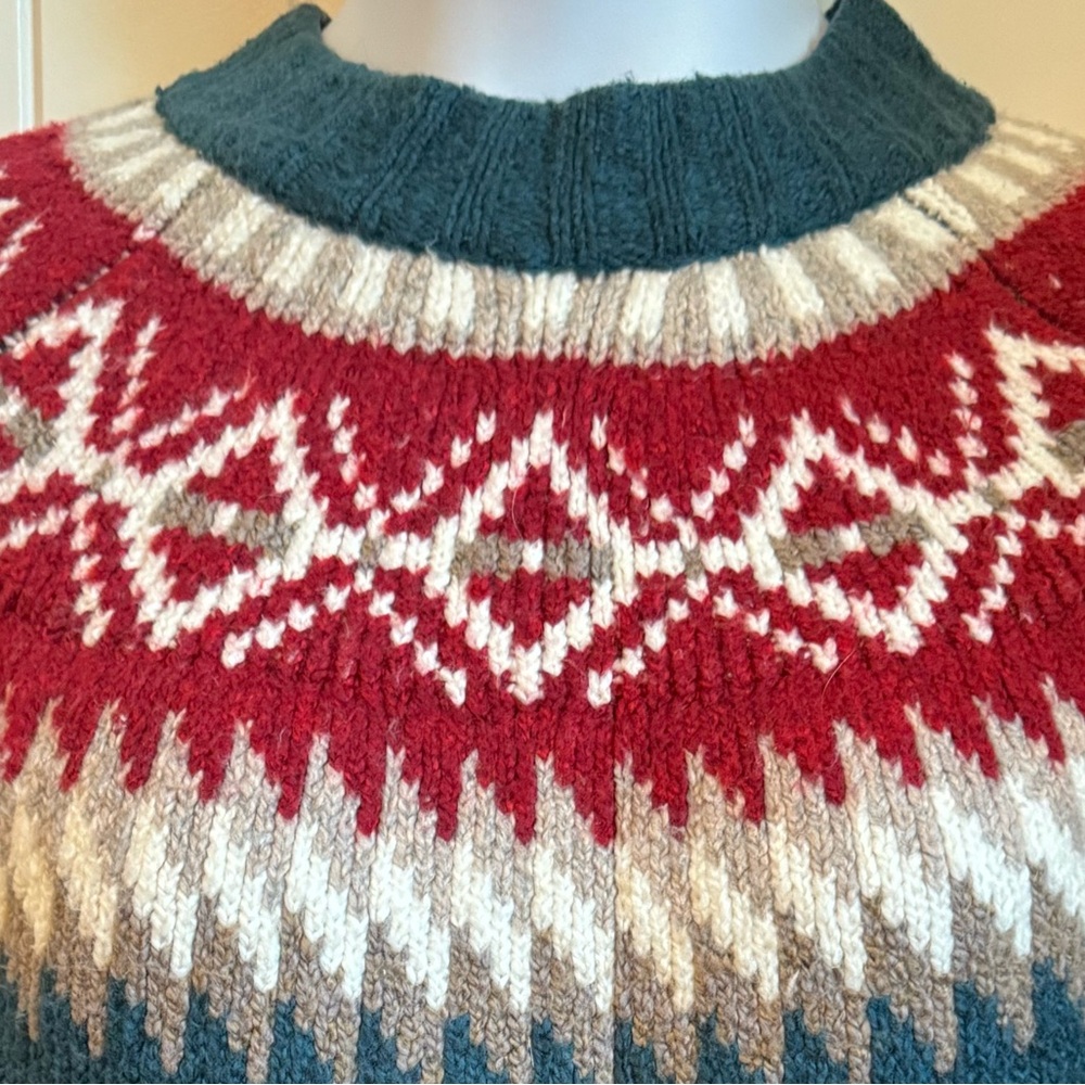 American Eagle Long Sleeve Fair Isle Sweater Cotton Blend, Size Large - Picture 5 of 9